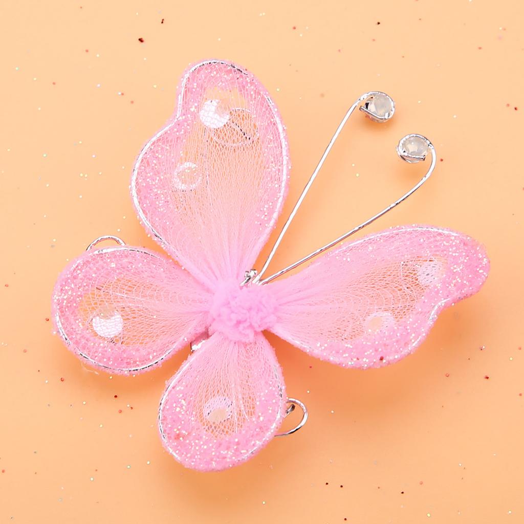 24 Stück Durchsichtiges Netz Draht Glitzer Schmetterling Hochzeitsfeier Kleiderdekoration DIY Zubehör