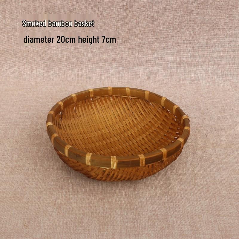 Round Handmade Bamboo Weaving Basket: Fruit, Vegetable, Washing, and Storage Sieve