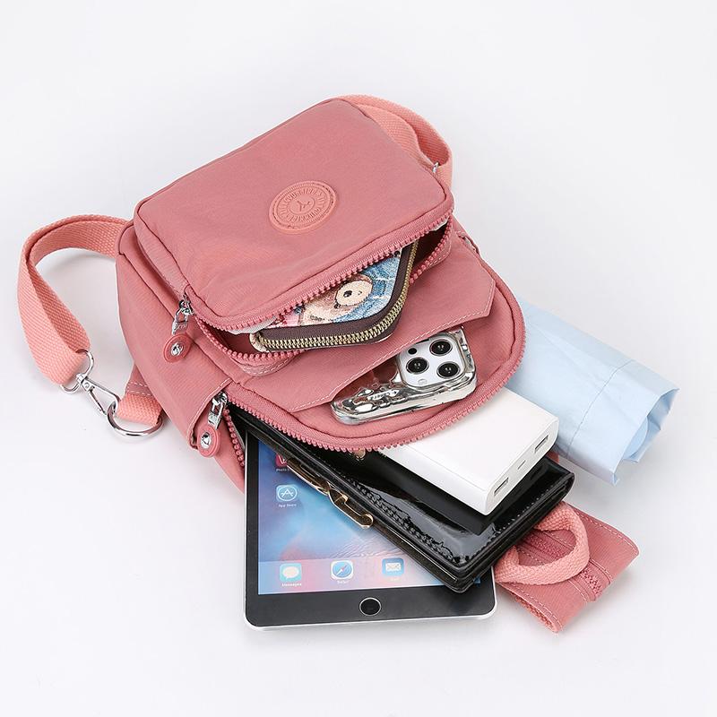 Dam Bröstväska Lätt Crossbody-väska Vattenavvisande Nylon Resväska Multifunktionell Ryggsäck