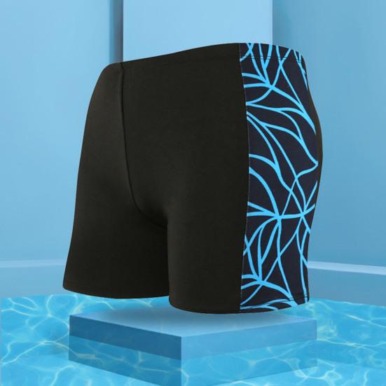 Men Trunks Print Contrast Color Quick-drying Slim Fit Swimming Shorts for Surfing