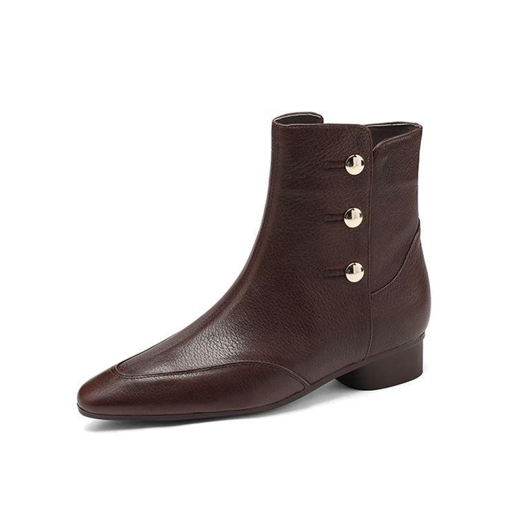 Fashion NEW Autumn/Winter Women Boots Pointed Toe Chunky Heel Shoes Genuine Leather Shoes for Women Zipper Ankle Boots Soft Modern Boots