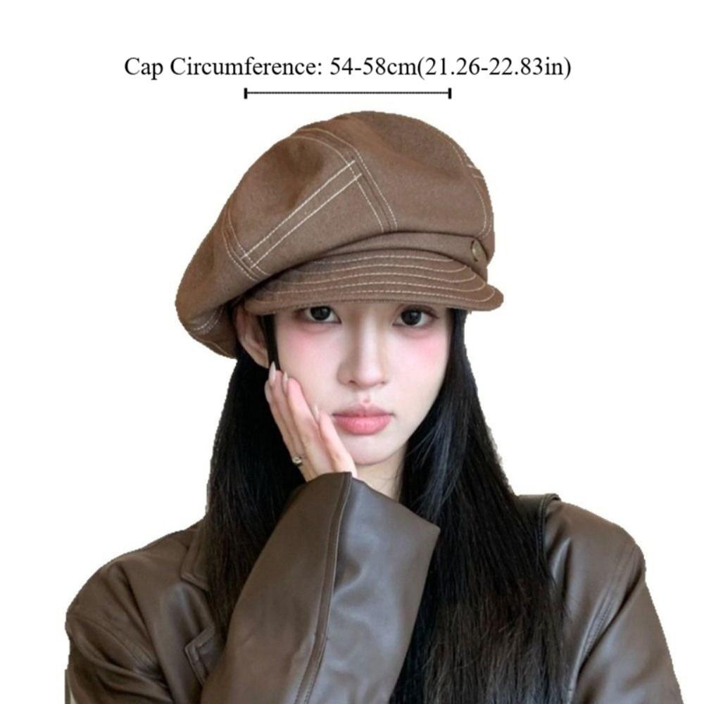 Trendy Korean Denim Beret Spring Autumn Versatile Octagonal Hats Newsboy Casual Painter Hat Outdoor