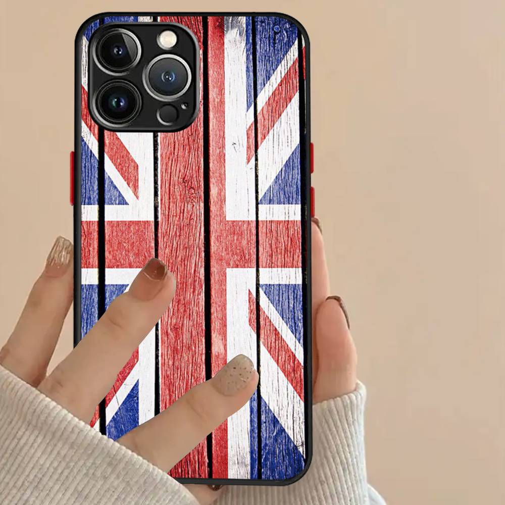 USA & UK Flaggen Hülle Für iPhone X XR XS 11 12 13 14 15 16 pro MAX mini Handyhülle Matt stoßfest