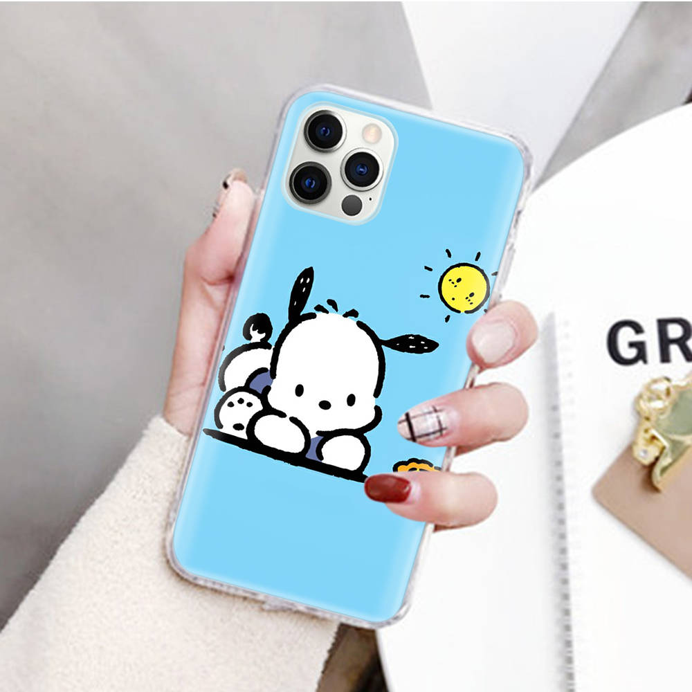 JZ26 Cartoon Pochacco Transparent Case for Samsung A04 A14 A23 M33 M53 Realme 10 9 C35 C55 VIVO Y02 X80 Infinix Hot 30 Note 11 Tecno Spark 8P Pro