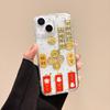 Glitter Gold Foil Phone Case IPhone 16 15 14 Pro Max Plus Drop Protection Silicone Full Cover Cute Kawaii Style