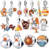 Orange Series Copper Octopus Sun Sloth Pendant Diy Dangle Beads Original Accessories Charms Bracelets Women Jewelry