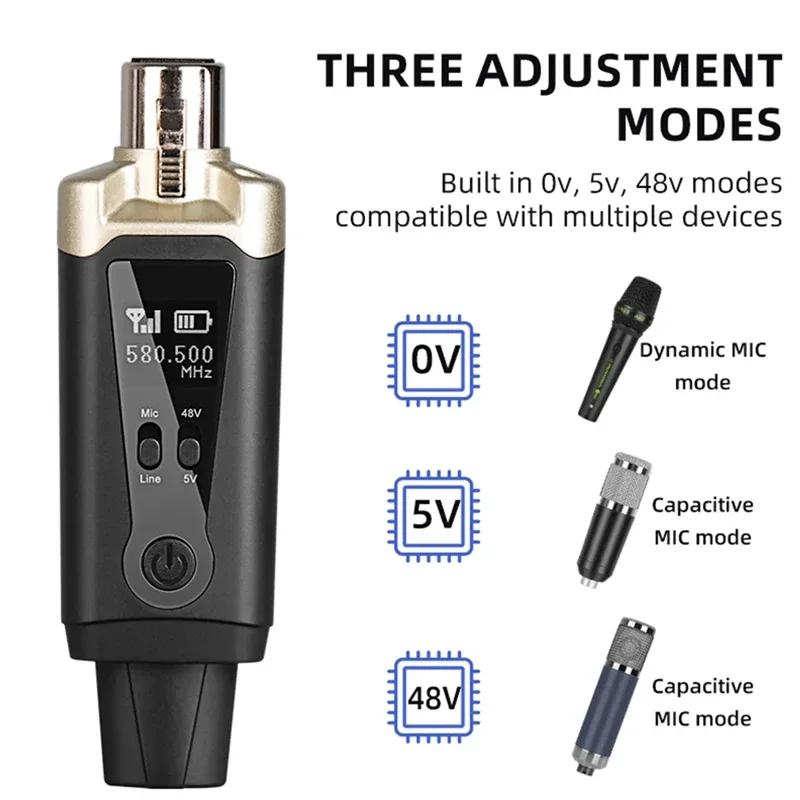 UHF Wireless Microphone Converter XLR Transmitter And Receiver For Condenser Microphone Guitar Receiver Transmission Adapter
