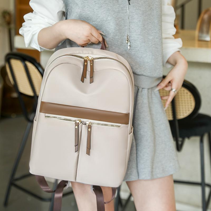 Women's Large Capacity Backpack Nylon Patchwork Backpack