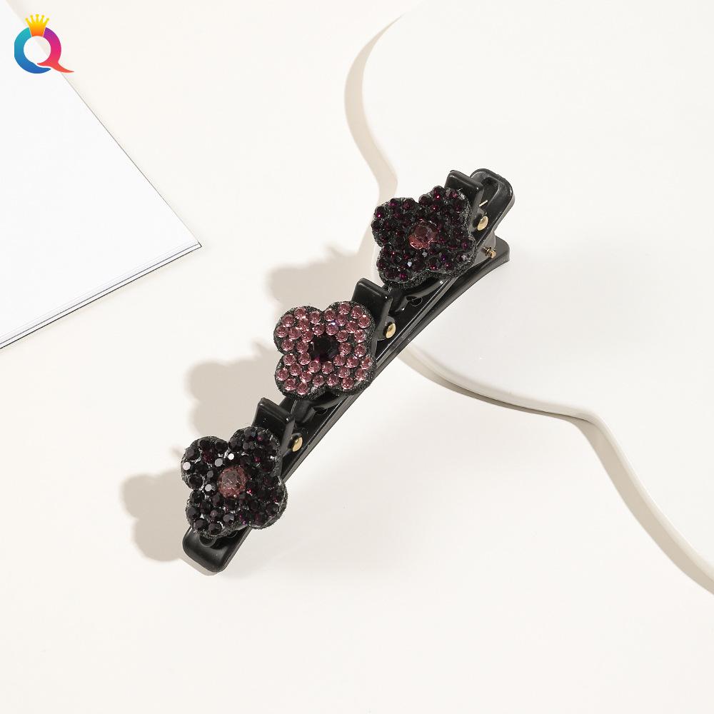 Vierblättriges Kleeblatt Blume Haarspange Damen Gebrochene Haarspange Flecht-Finishing-Artefakt Seitenklammer Ponyklammer