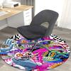 1pc Anime Cartoon Design Round Carpet  Office Chair Mat, AntiSlip Rug for Home Decor, Living Room, Bedroom