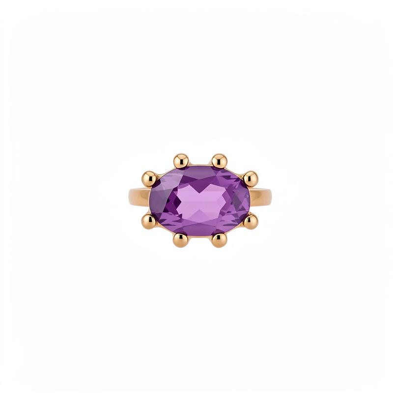 European-American Luxury Diamond Oval Open Ring – Geometric Dopamine Sweet Food Design, High-End Niche Jewelry.