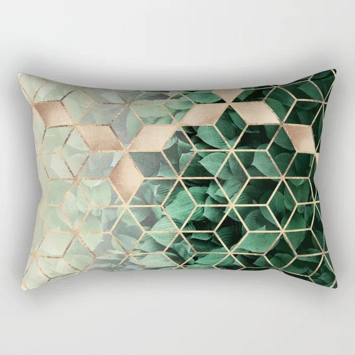 Geometric Letter Peach Leather Velvet Pillowcase Office Car Pillowcase