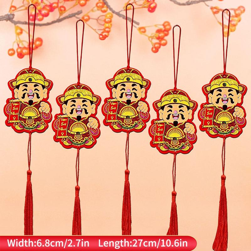 6/18pcs Chinese Lunar New Years Decoration 2026 Spring Featival Tet Vietnamese Pot Pendant Ornament New Year Tassel Decoration