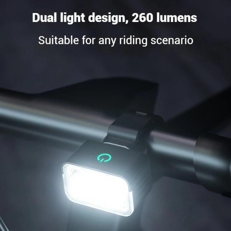 LEM Bicycle LED Light Rear Front Type-C Rechargable 260LM Riding Light Waterproof Bike Taillight Night Cycling Llumination Safety Lamp