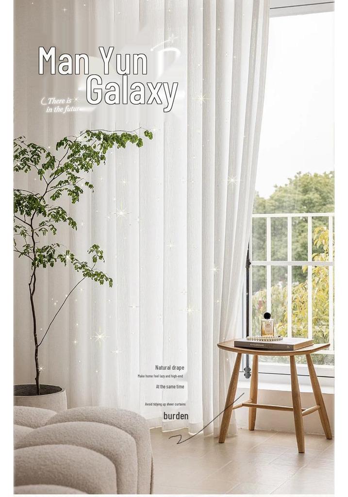 2026 Modern Style Sheer Gauze Curtains - Light-Filtering, Privacy-Safe, Sun Protection for Living Room, Bay, and Balcony Windows, White