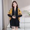 Medium women's trench coat new knitted sweater shawl top mother fashion fringed meat cover coat
