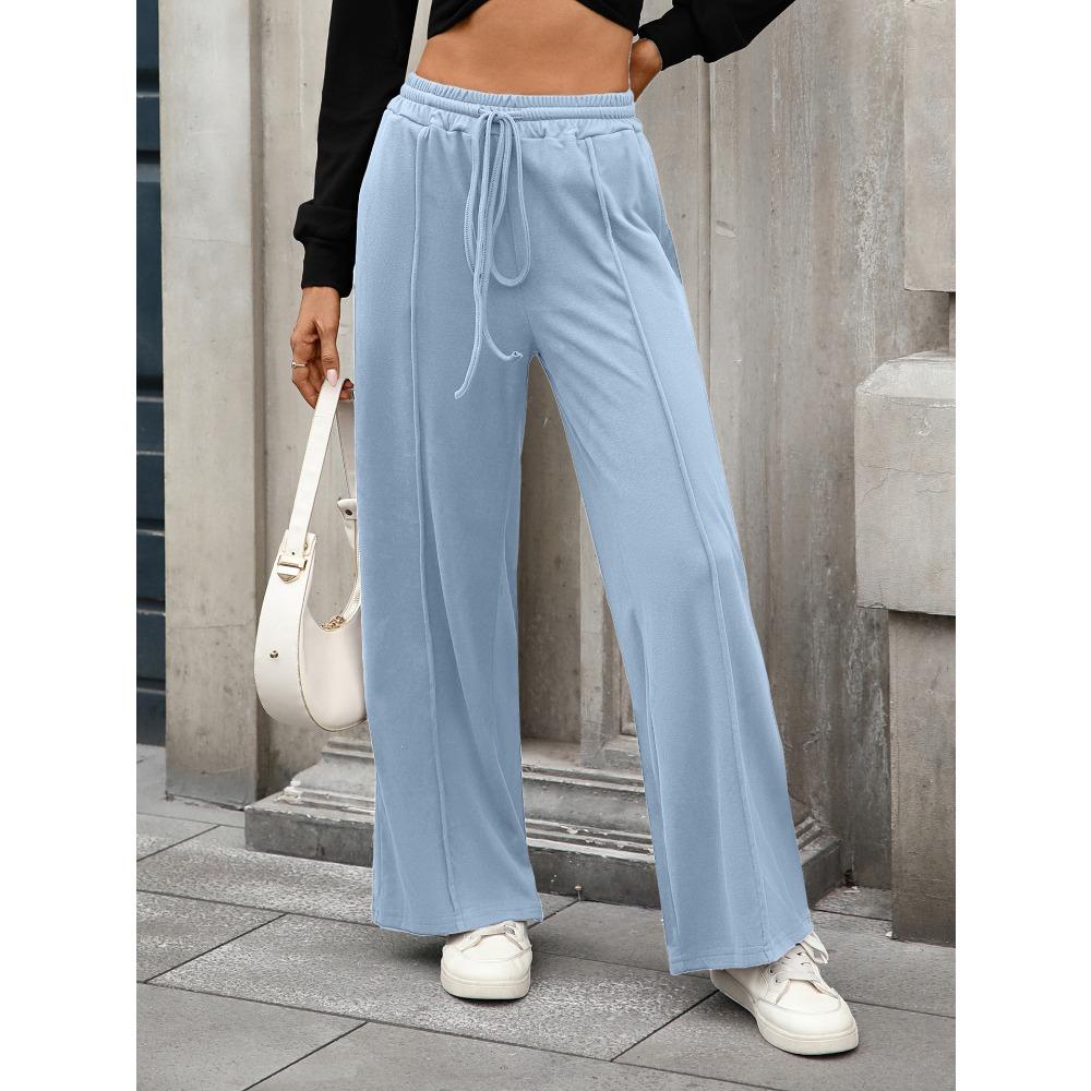 2025 Herbst und Winter Neuer Stil Einfarbig Kordelzugtasche Locker Lässige Hose für Damen