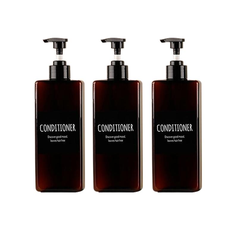 

3 шт. 500 мл квадратный дозатор для мыла водонепроницаемые этикетки многоразовая пустая бутылка жидкое мыло для рук лосьон шампунь кондиционер контейнер кофейный