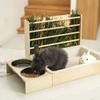 Guinea Pigs Hays Rack Feeding Bowl Durable Anti Tip Structure Space Saving Cage Feeder For Small Pet