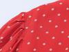 European Spring 2026 Women's Red Polka Dot Short Sleeve Dress