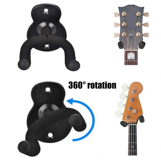 Gitar Veggfeste Henger Kraftig Metall Gitarholder Bass Ukulele Akustisk Klassisk Elektrisk Gitar Stativ Krok Gitar Tilbehør