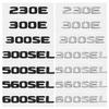 3D ABS Zadní kufr auta Písmenný znak Číslo karoserie Znak Samolepka pro Mercedes Benz 230E 300E 300SEL 300SE 500SEL 560SEL 600SEL