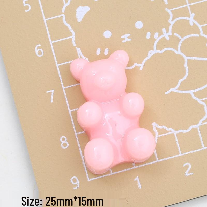 Large Translucent Bear Cartoon Cream Resin Charms for Crocs & DIY Jewelry Hair Clip Accessories