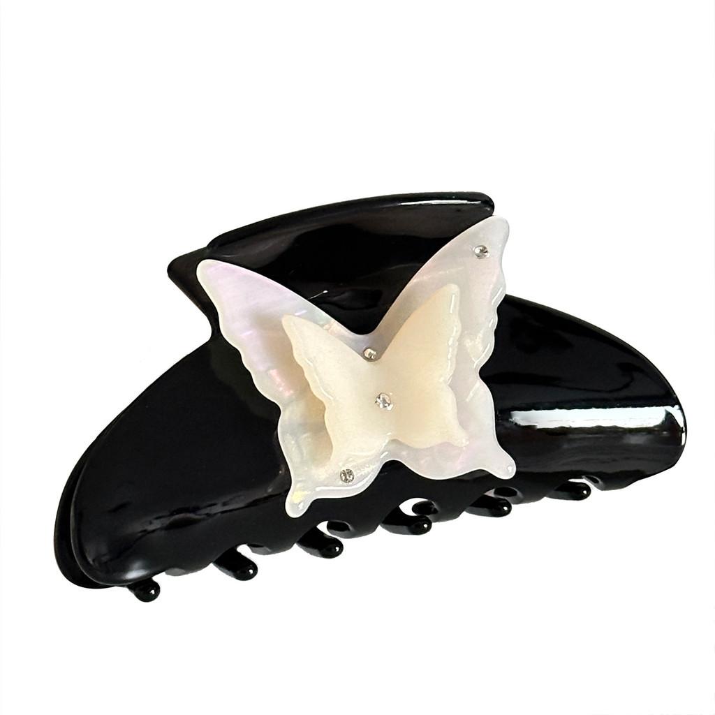 Chic Acetate Butterfly Hair Claw Clip Featuring Dazzling Rhinestone Accents Perfect For Fashionable Women