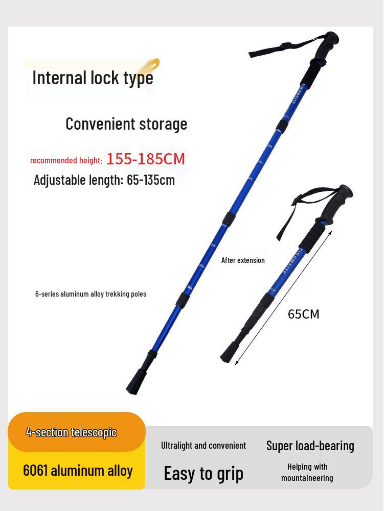 Kids' Folding Trekking Poles: Aluminum, Non-slip, Shock-Absorbing Design for Outdoor Hiking