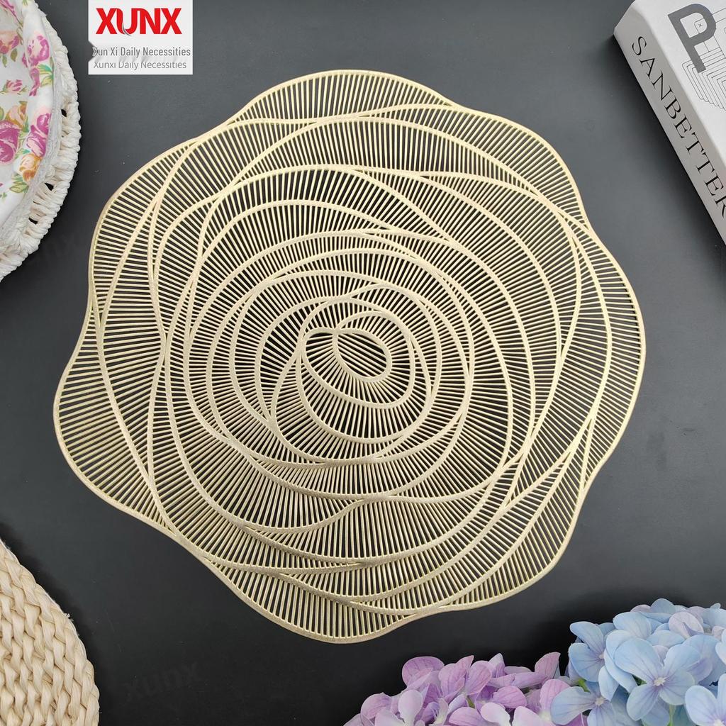 PVC Hollow Heat-Insulation Hot Stamping Placemat - Western Style Best Seller