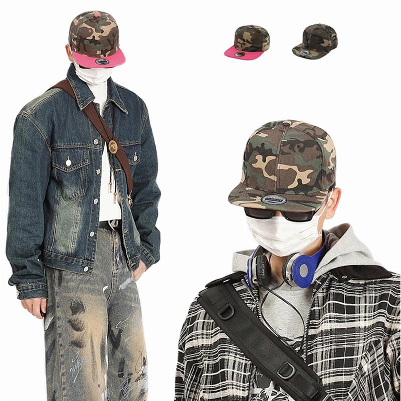 Baseball Camouflage Color Contrast Blocking Women Men For Neutral Gender Fresh Caps Peaked Hats Flat Eave Breathable Hip Hop Urban Street Style