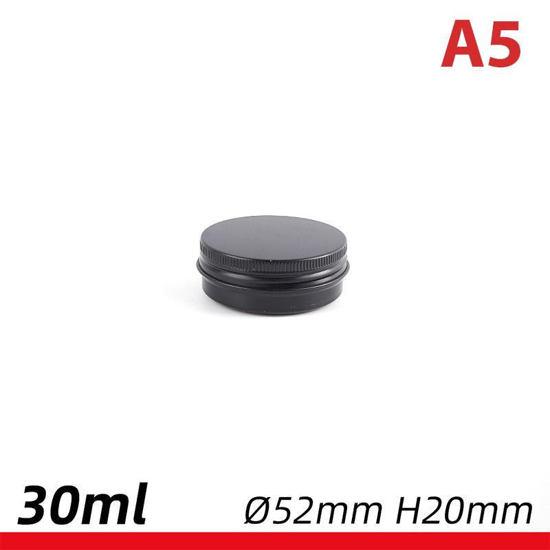 

Черная пустая круглая алюминиевая коробка, металлические жестяные банки, косметический крем, многоразовая банка Diy A5