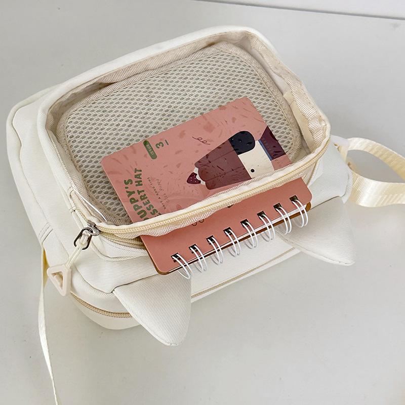 Ins Style Fashionable Transparent Rabbit Ear Pain Bag Fresh and Sweet Student Messenger Bag Cute Versatile Mobile Phone Bag