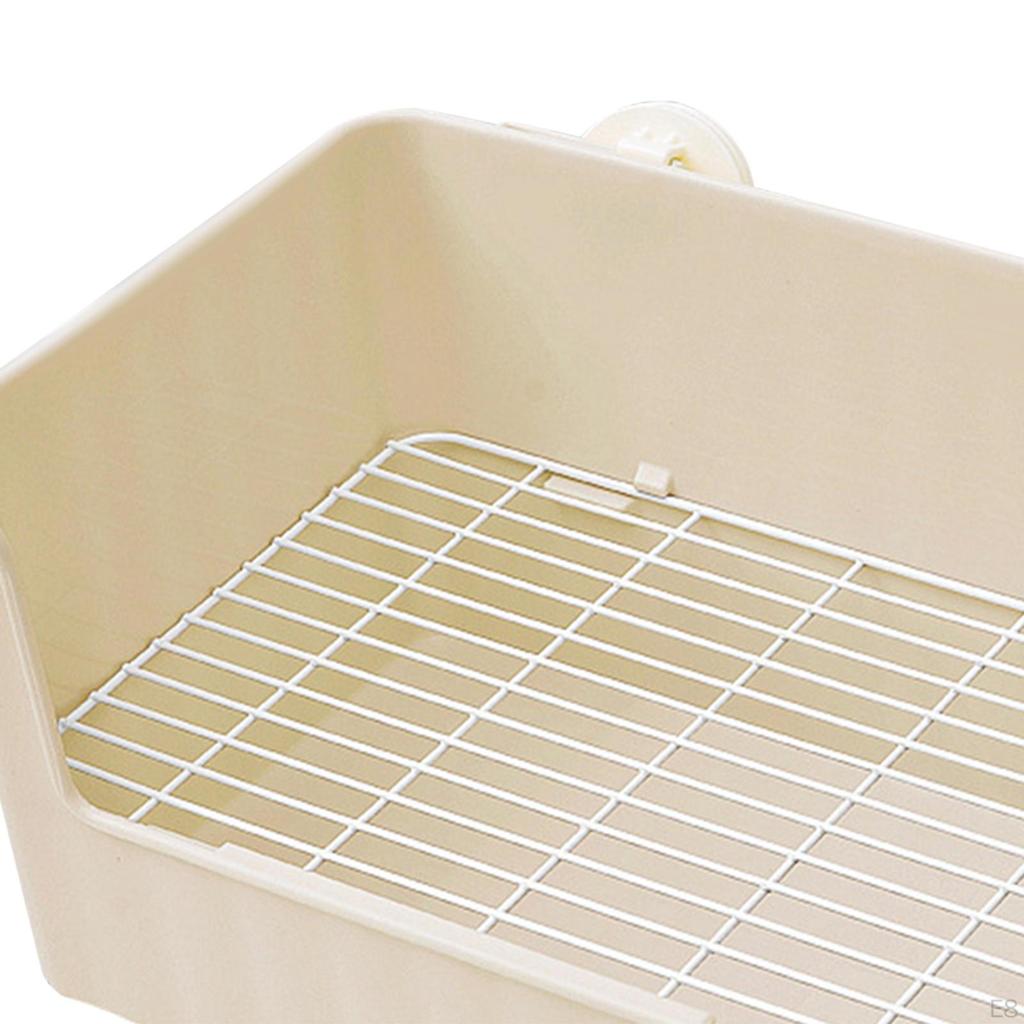 Caja de Esquina para Inodoro de Limpieza Fácil con Rejilla de Barrera Alta para Mascotas