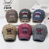 Retro Old Embroidered Baseball Cap Men's and Women's Outdoor Sun Hat Washed Denim Cap American Hat