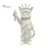 Modern Minimalist Room Decor 3D Printed Cat Statue, Mini Liberty Figurine with Fish, Artistic Creative Gifts for Lovers Animal Ornament Bookshelf