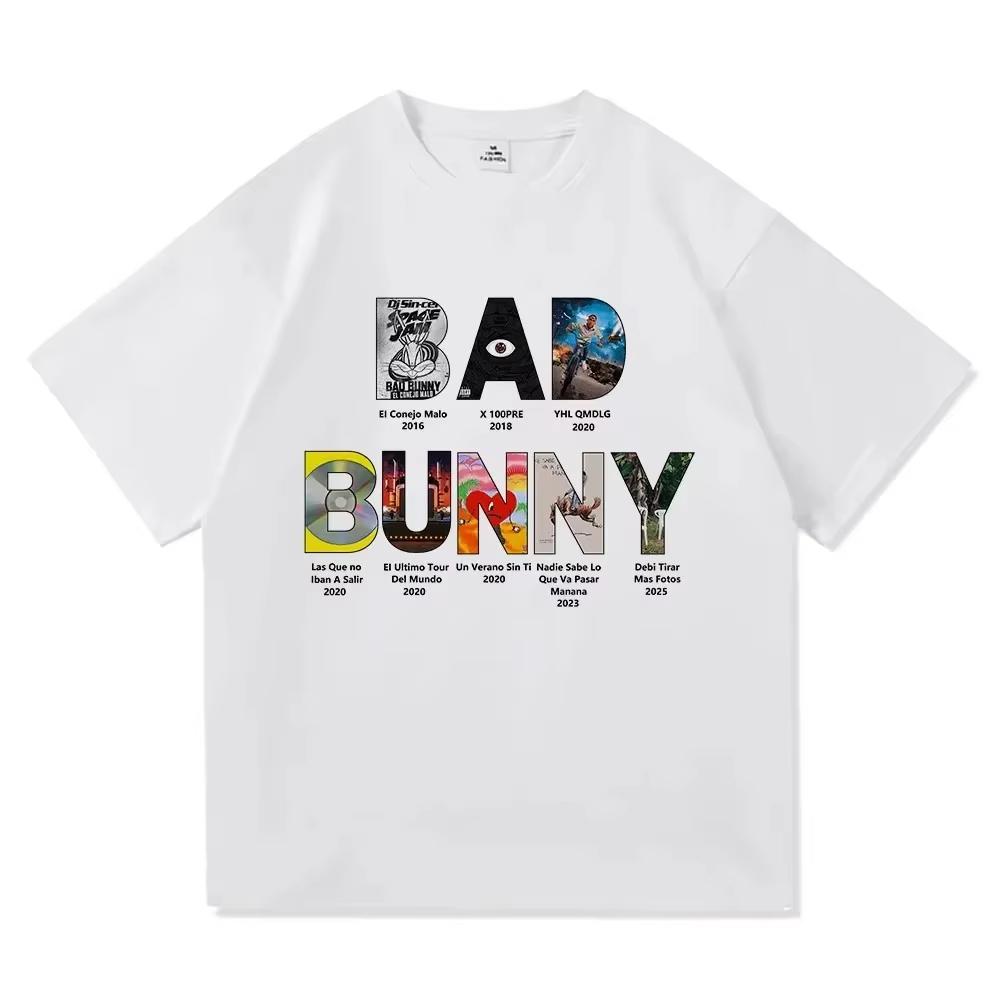 Y2K Bad Bunny T-shirts Graphic Harajuku Men women Tshirt Harajuku Unisex Clothing Concert Merch 4XL