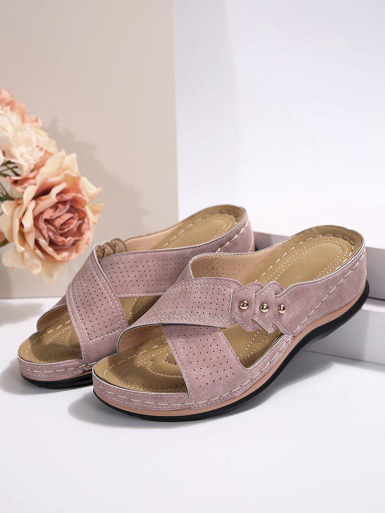 2024 Summer Versatile Non-slip Lightweight Flat Wedge Sandals - Super Comfortable & Large Size Option