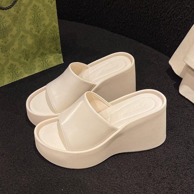 Fashion Style Women's Sandals Casual Summer Fashion Silver Wedges Shoes 5cm-8cm High Platform Sandals 2024 Flip Flops Women