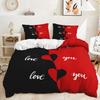 Three-Piece Black And White Series Couple Quilt Cover Digital Printing Bedding Kit