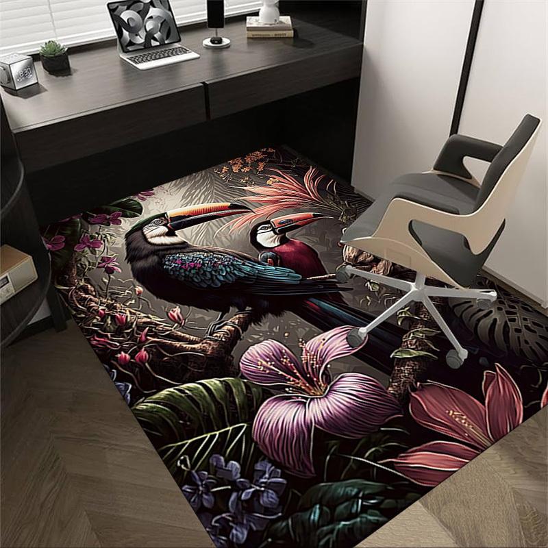 1pc Toucan Jungle Carpet Anti Slip Polyester Floor Mat for office.Bedroom