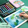 48 Tin Box Solid Watercolors & Brushes Kit - 60 Unique Colors for Beginners