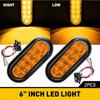 2X Trailer Truck Amber LED 6"inch Oval Side Marker Turn Signal Tail Light Sealed
