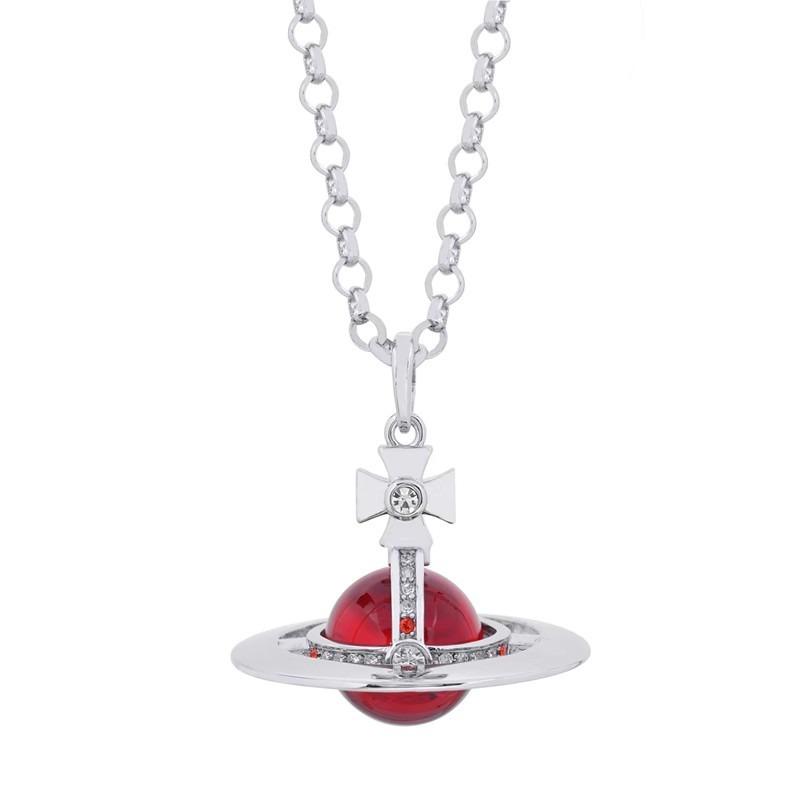 Kaiserinwitwe Weinrebe Vivienne groß m farbige Perlen Diamant dreidimensional Erde Planet Halskette Pulloverkette Damen