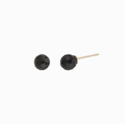 Cut Onyx 5mm 14k Gold Earrings LPFE3034G