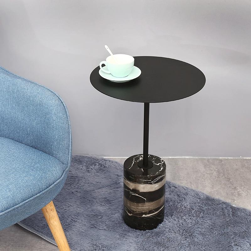 Marble Side Table Nordic Modern Minimalist Metal Coffee Table Designer Round Small Corner Table for Showflat/Balcony/Living Room