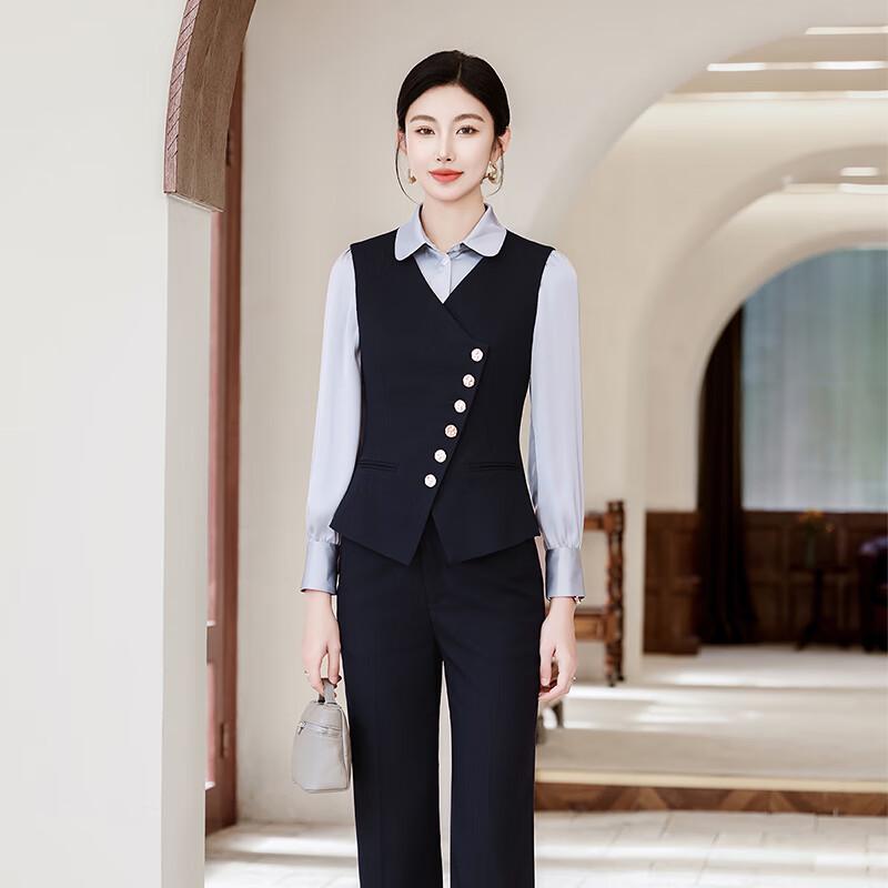 Women's Irregular Vest & Wide-Leg Pants Set