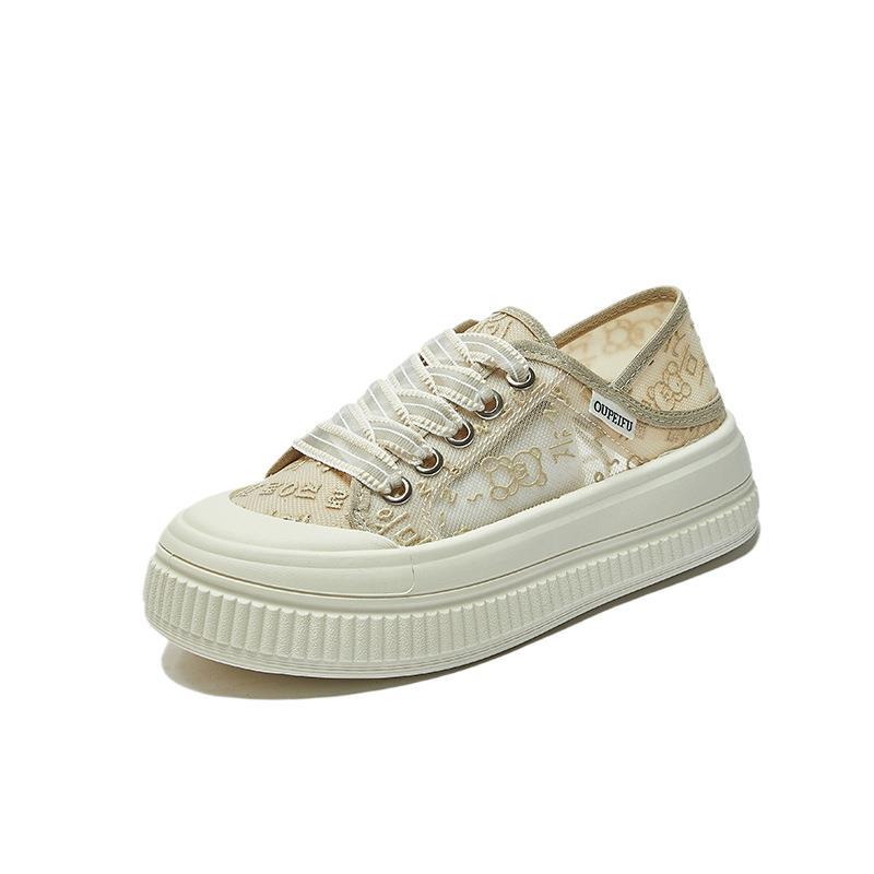 ins tide Korean version mesh little white shoes women's 2025 summer new heightening student board shoes breathable casual shoes XFF76