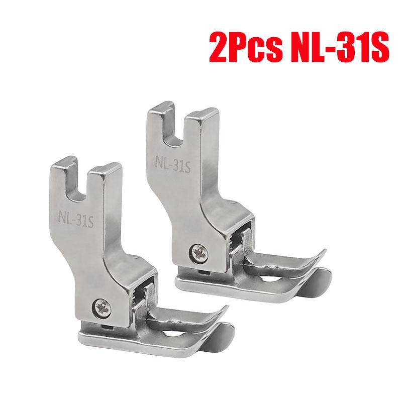 2PCS NR-31S NL-31S Right Left Stitch in Ditch Guide Presser Foot For Pack Waist Hidden Industrial Lockstitch Sewing Accessories