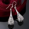 925 Sterling Silver Fashion Hollow Teardrop Earring Jewelry